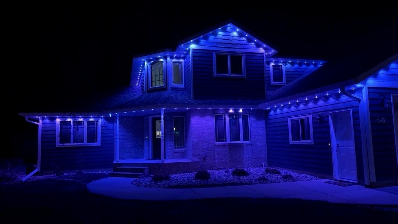 Permanent outdoor lighting installation on South Dakota home